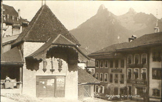 10551145 Gruyeres FR Kruzifix ungelaufen ca. 1930 Gruyeres