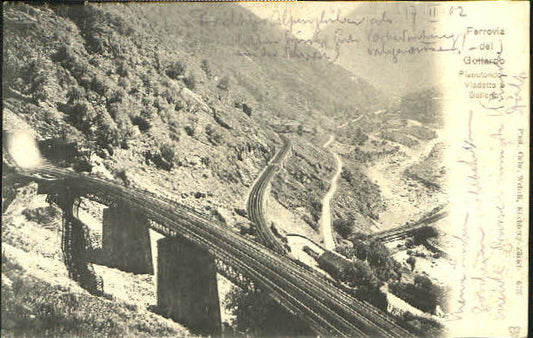 10551284 Goeschenen gestempelt Goeschenen Gottardo Viadukt Eisenbahn x 1902 Goes