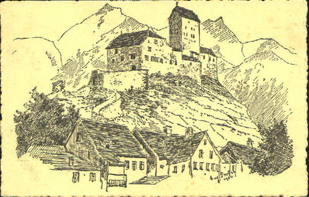 10552803 Sargans Schloss Sargans KuenstlerEug. Probst x 1919 Sargans