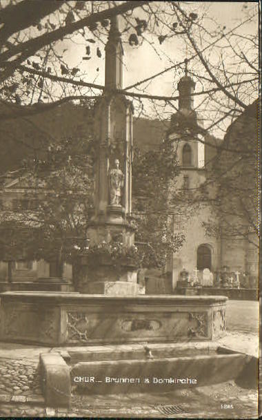 10554836 Chur GR Chur Kirche Brunnen x 1914 Chur