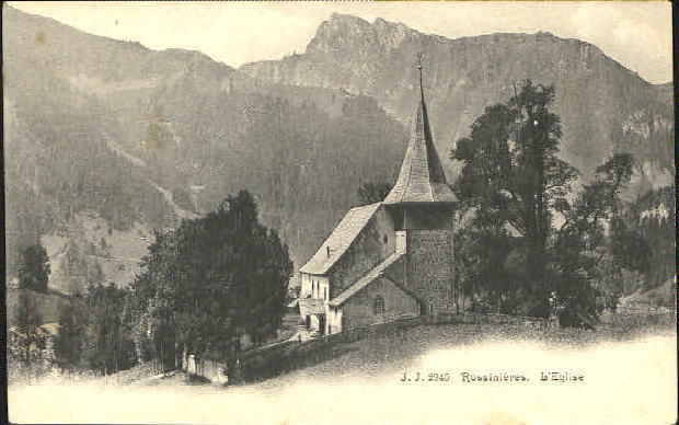 10555473 Rossiniere Rossinieres Kirche ungelaufen ca. 1900 Rossiniere