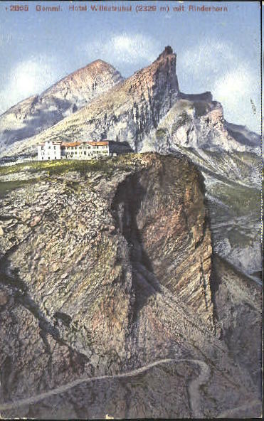 10556140 Gemmipass Wallis Gemmi Hotel Rinderhorn ungelaufen ca. 1920 Gemmipass