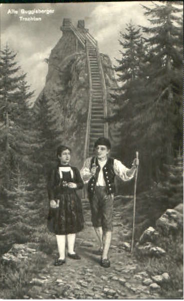 10558517 Guggisberg Guggisberg (Stempelabschlag) Tracht  x 1929 Guggisberg