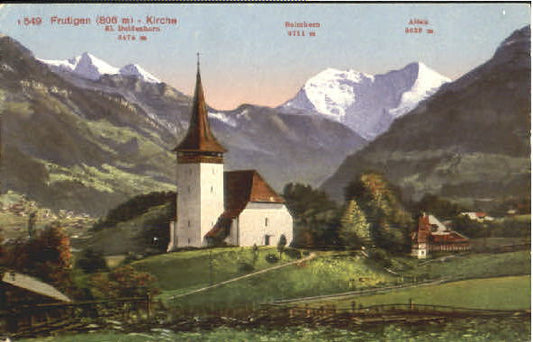 10558519 Frutigen Frutigen Kirche ungelaufen ca. 1910