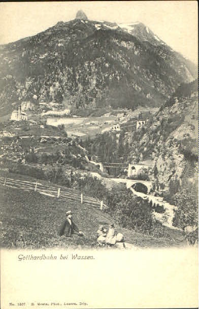 10560292 Gotthardbahn Gotthardbahn bei Wassen ungelaufen ca. 1910 San Gottardo