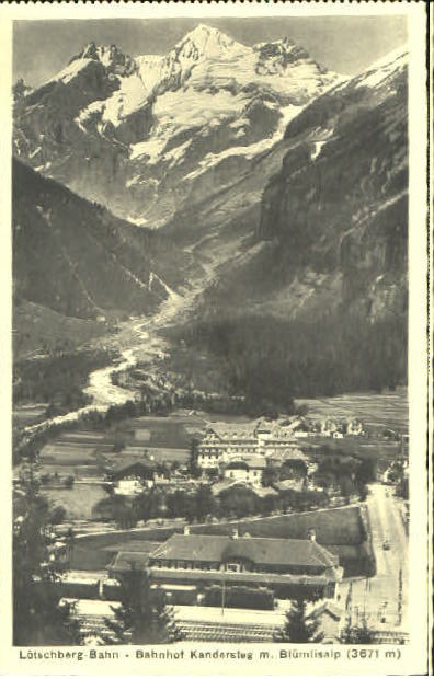 10560702 Kandersteg BE Bahnhof Bern-Loetschberg-Simplon-Bahn Bluemlisalp o Kande