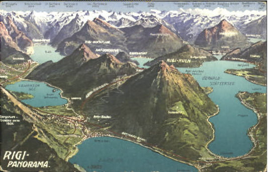 10562847 Rigi Kulm Panoramakarte Meggen Luzern Hergiswil Beckenried ungelaufen c