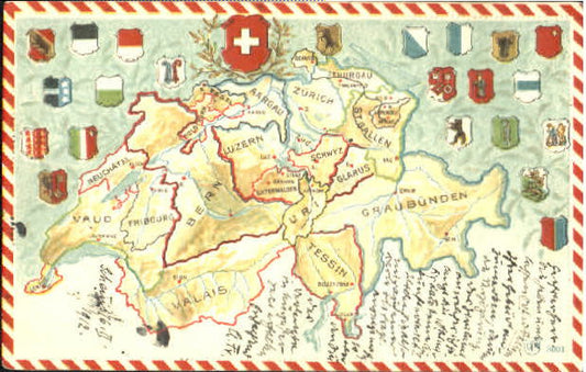 10562867 Carte des armoiries de Zuerich Zuerich x 1912 Zuerich