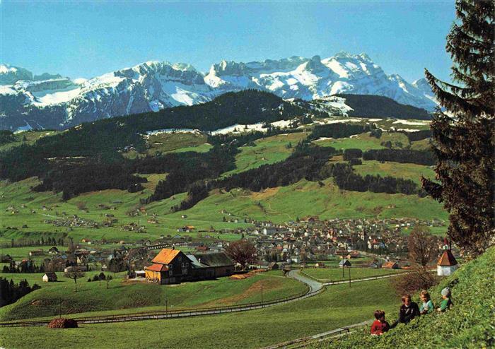 13995681 Appenzell IR Blick auf Sollegg Klosterspitz und Saentiskette