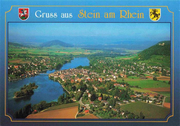 13997205 STEIN  AM RHEIN SH Fliegeraufnahme mit Insel Werd und Burg Hohenklingen