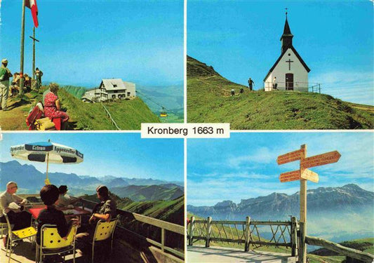 13997527 Kronberg 1663m Appenzell IR Berggasthaus Kapelle Terrasse Saentiskette