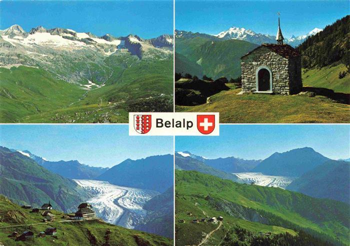 13997541 Belalp Brig VS Panorama Bergkapelle Alpen Gletscher