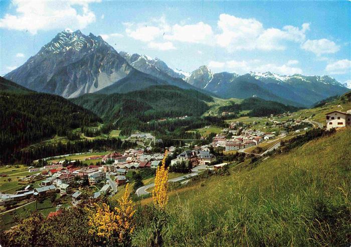 13997977 Scuol Schuls GR Panorama Alpines Heilbad Piscogruppe