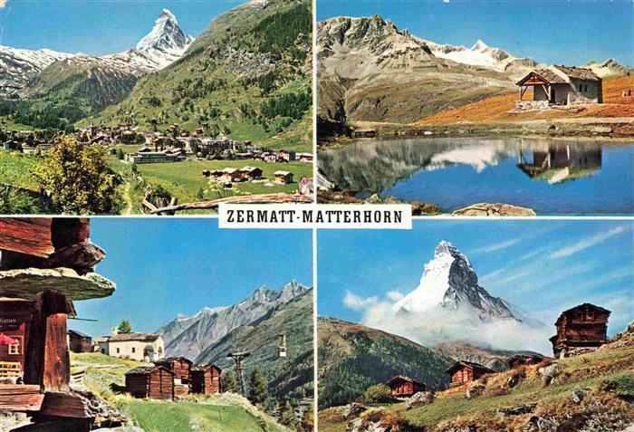 13998468 Zermatt VS mit Matterhorn Panorama Bergsee