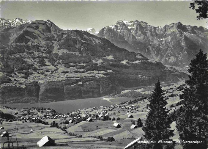 13999106 Amden SG mit Walensee und Glarneralpen