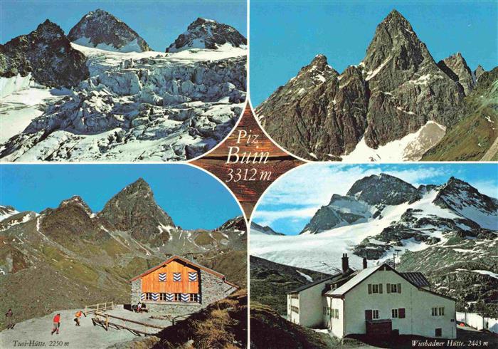 13998675 Silvretta GR Wiesbadner Huette Tuoi Huette mit Piz Buin