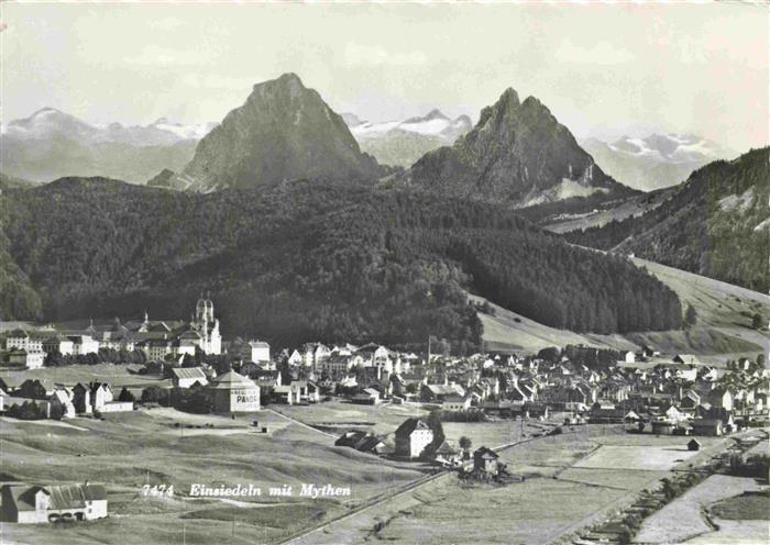 14000652 Einsiedeln  SZ Fliegeraufnahme mit den Mythen