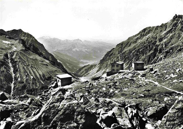 14001427 Silvretta GR Sivretta Huette mit Blick nach Klosters