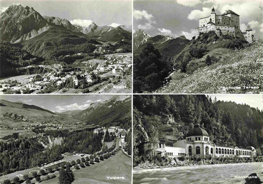 14001496 Bad Scuol GR Panorama Schloss Tarasp Vulpera Trinkhalle