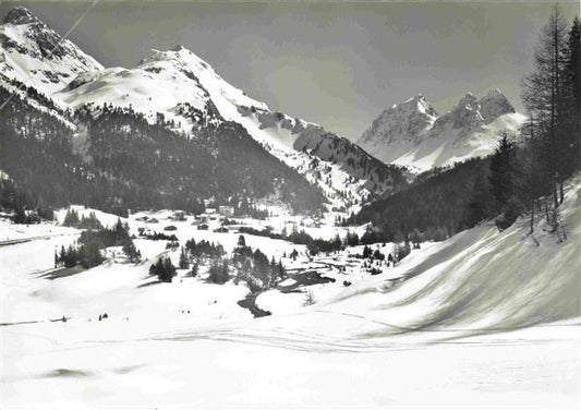 14001511 Preda GR am Albulapass mit Piz Uertsch Piz Compas Piz dellas Blais und