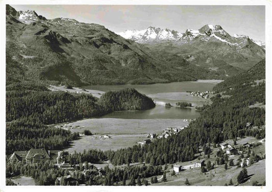 14002211 Campfer St Moritz GR mit Silvaplana und Silvaplanersee Piz La Margna