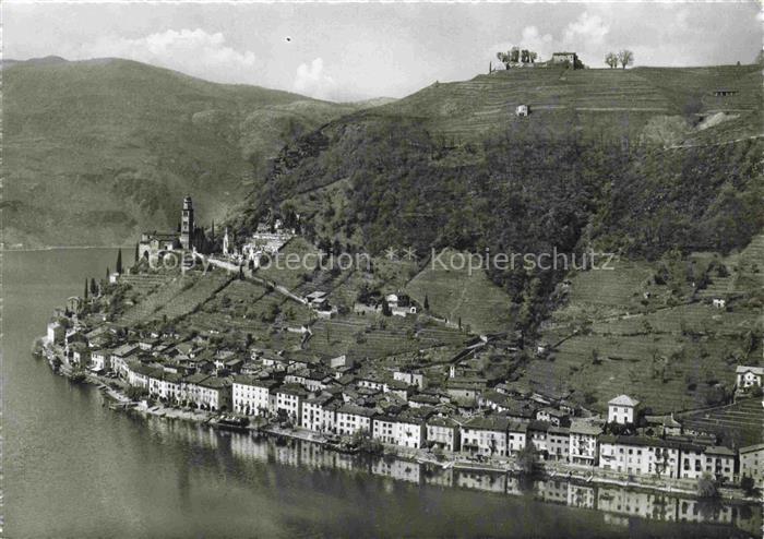 14002080 Morcote Lago di Lugano TI Fliegeraufnahme