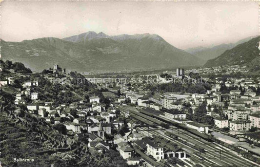 14003919 BELLINZONA TI Panorama Bahnhof Alpen