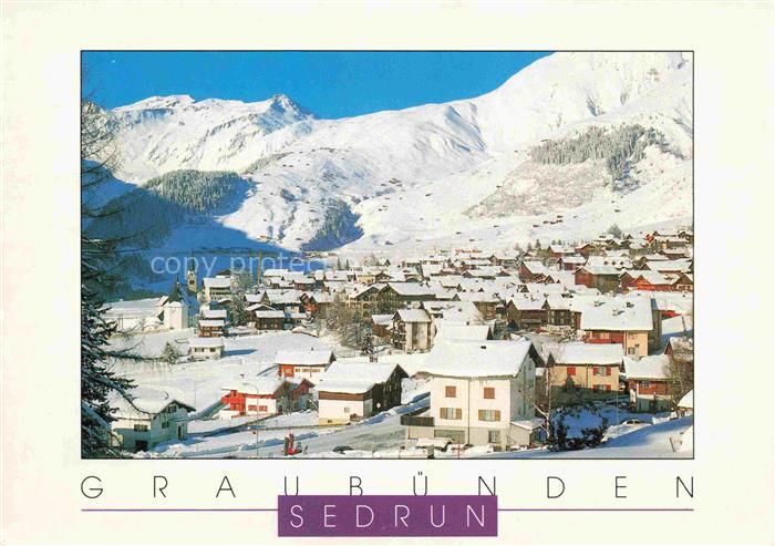 14005047 Sedrun Surselva GR Stadtpanorama im Winter