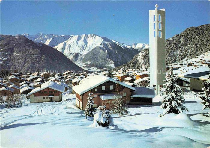 14005139 Verbier VS Eglise cath et le massif du Trient