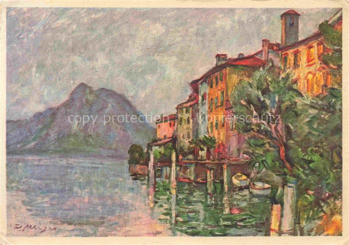 14005582 Gandria Lago di Lugano Debarcadero di Gandria Kuenstlerkarte