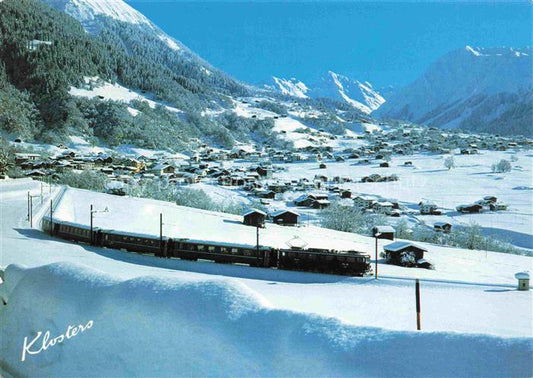 14005945 Klosters-Serneus GR Winterpanorama Bahn