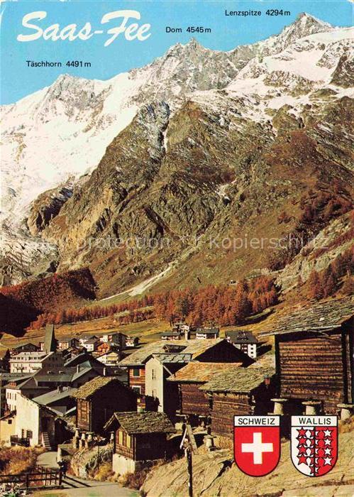 14005948 Saas-Fee VS mit Taeschhorn Dom Lenzspitze