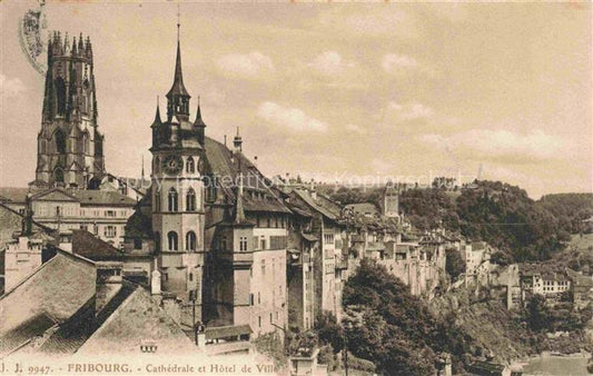 14005463 Fribourg  FR Cathédrale et Hôtel de Ville