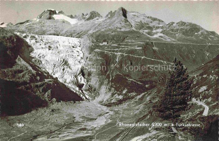 14005722 Rhonegletscher Glacier du Rhone VS Gebirgspanorama Furkastrasse