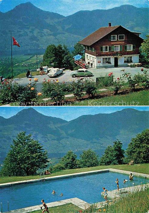 14009515 Steinen Lauerzersee Lowerzersee SZ Cafe Restaurant Spiegelberg Schwimmb