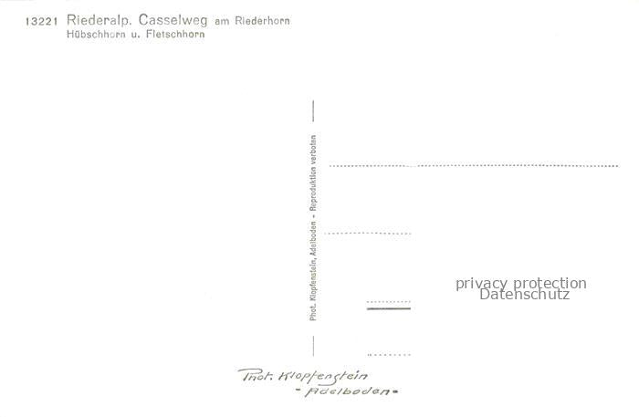 14009596 Riederalp VS Casselweg am Riederhorn Huebschhorn und Fletschhorn