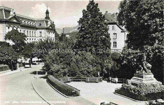 14009634 CHUR Coire GR Fontanadenkmal mit Postgebaeude