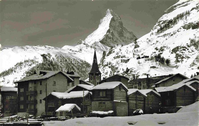 14009641 Zermatt VS Dorfpartie aus Alt-Zermatt mit Matterhorn