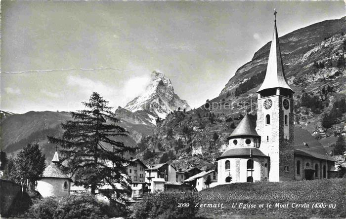 14009668 Zermatt VS Eglise et le Mont Cervin