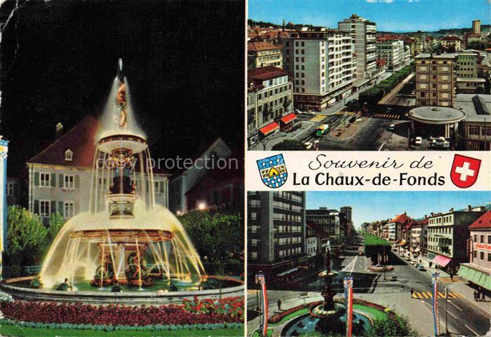 14009751 LA CHAUX -DE-FONDS NE Leuchtbrunnen Ortsansichten