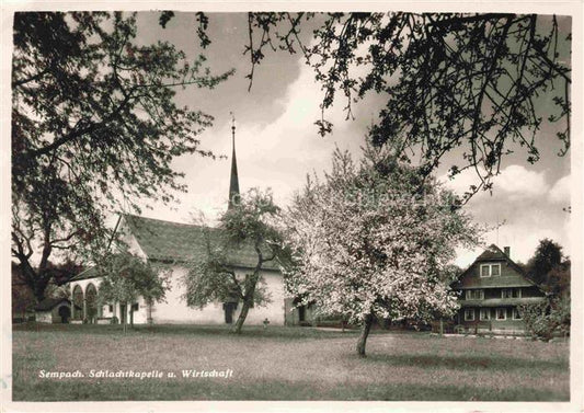 14010019 Sempach LU Schlachtkapelle und Wirtschaft