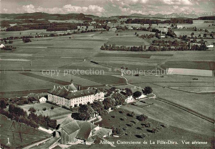 14010087 Romont  FR Abbaye Cistercienne de La Fille-Dieu Vue aerienne