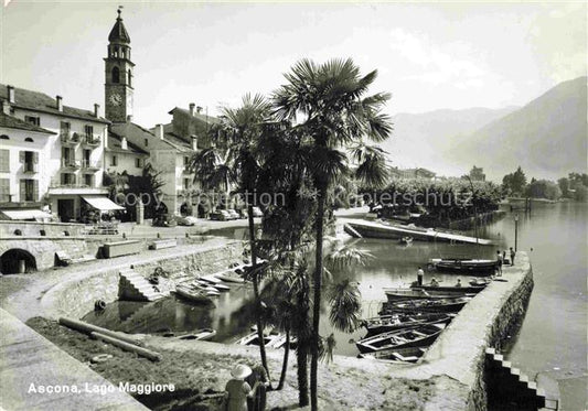 14010094 Ascona Lago Maggiore TI Hafen Panorama