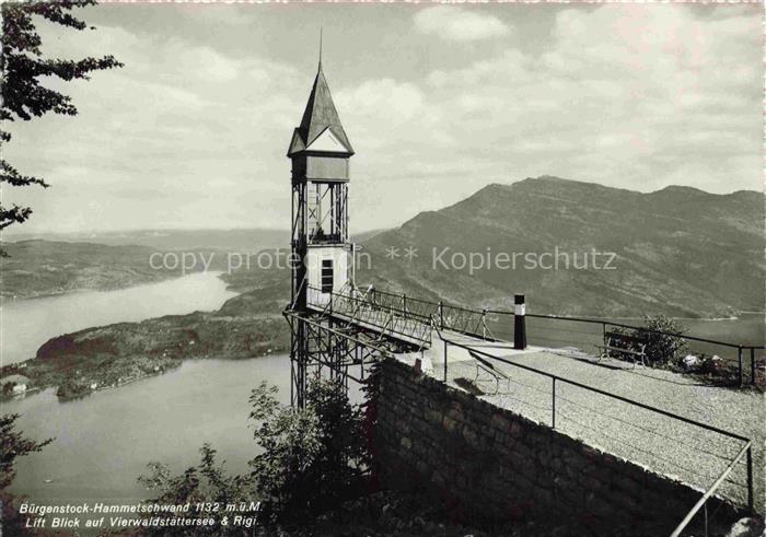 14010118 Hammetschwand Buergenstock NW Lift mit Blick auf Vierwaldstaettersee un