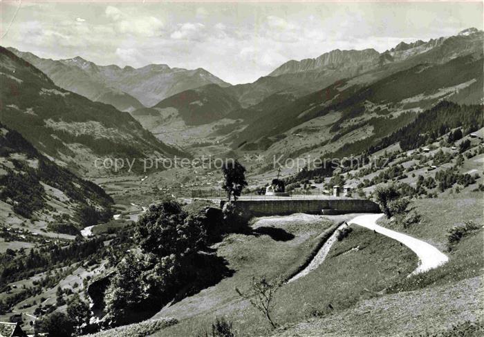 14010122 Brigels Breil Surselva GR Escherstein mit Blick ins Buendner Oberland