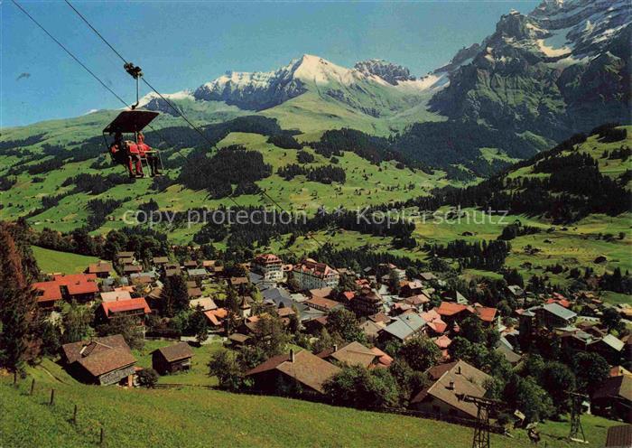 14010422 Adelboden BE mit Sesselbahn Schwandfeldspitz Bonderspitz Bonderkrinde F