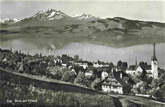 14012118 ZUG  Zugersee ZG Panorama Blick auf Pilatus