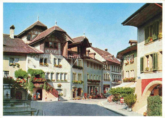 14012196 Murten Morat FR Ortszentrum Schweizer Wanderkalender 1955