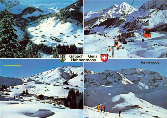 14012214 Adelboden BE Winterpanorama Gilbach Geils Gondelbahn Hahnenmoos