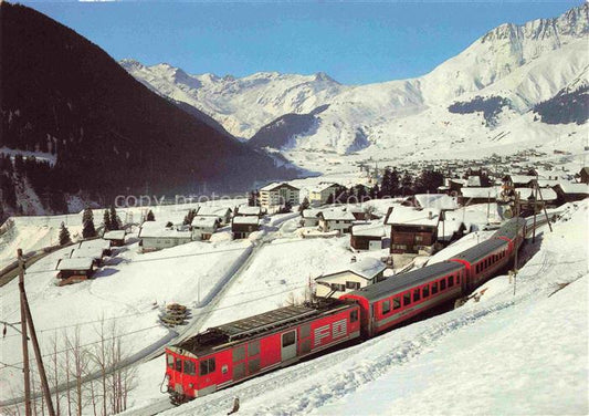 14012233 Bugnei GR Winterpanorama Blick gegen Skigebiet von Milez und Oberalp-Pa